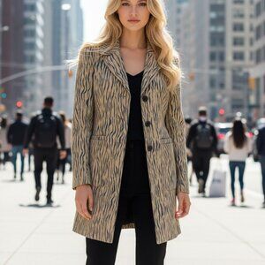 Suede Zebra Animal Print Jacket
